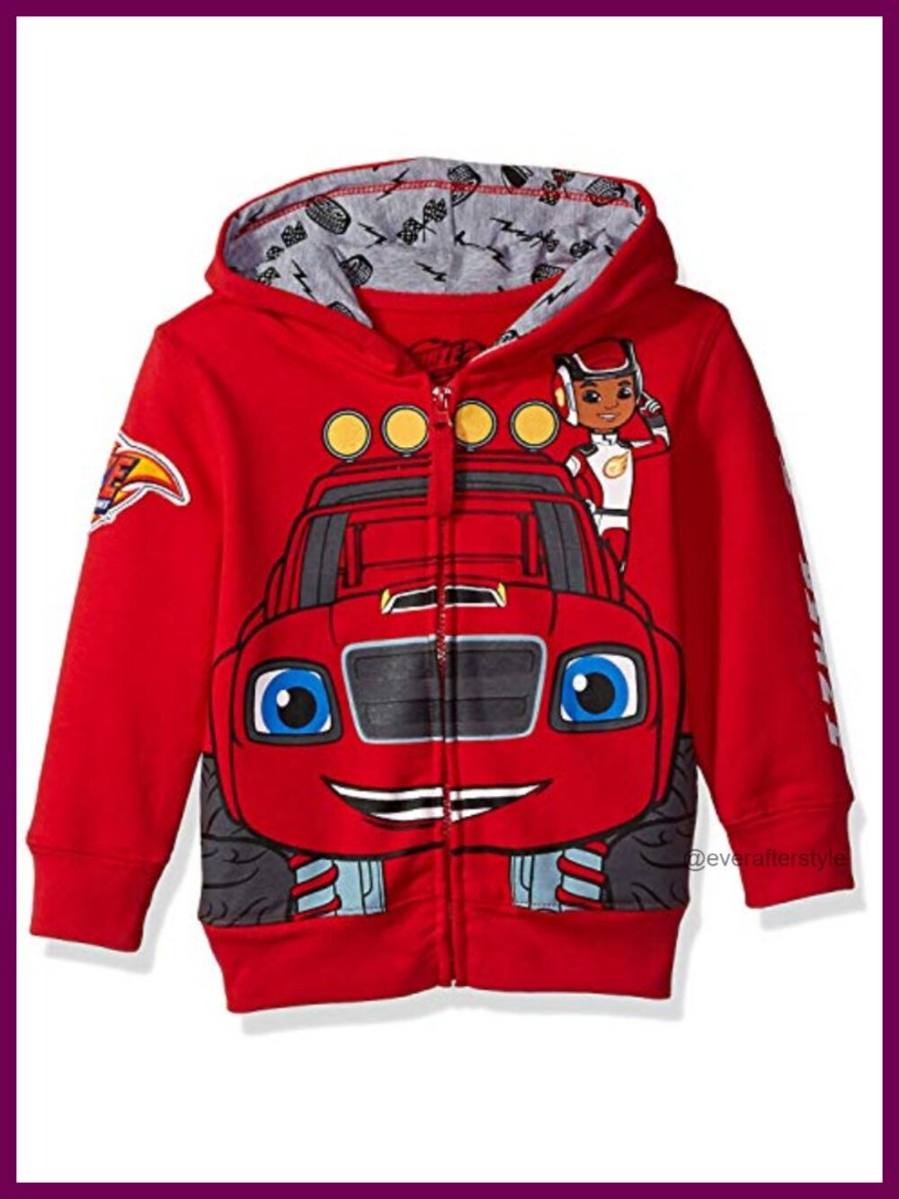 Boys Zip Up Hoodie Blaze Monster Machines Cartoon Sweatshirt
